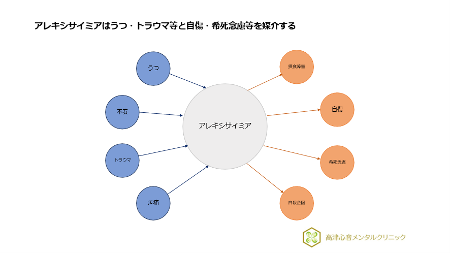 アレキシサイミアはうつ・トラウマ等と自傷・希死念慮等を媒介する