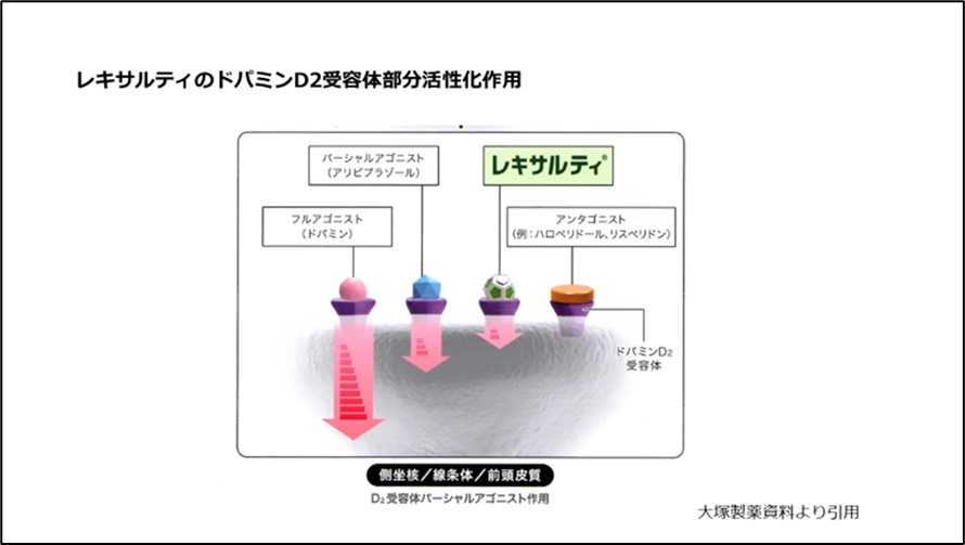 レキサルティのドパミンD2受容体部分活性化作用