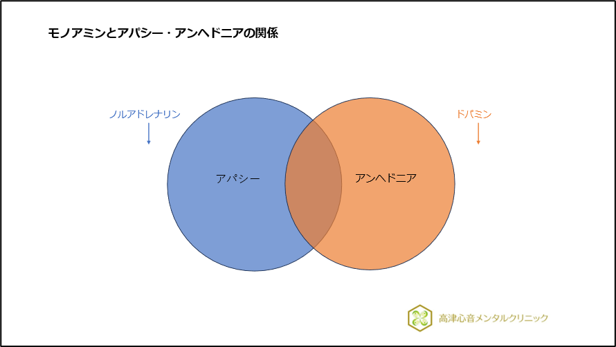 モノアミンとアパシー・アンヘドニアの関係