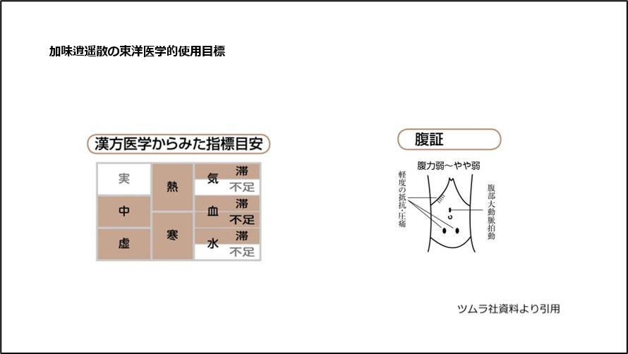 加味逍遥散の東洋医学的使用目標