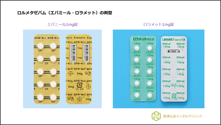 ロルメタゼパム（エバミール・ロラメット）の剤型