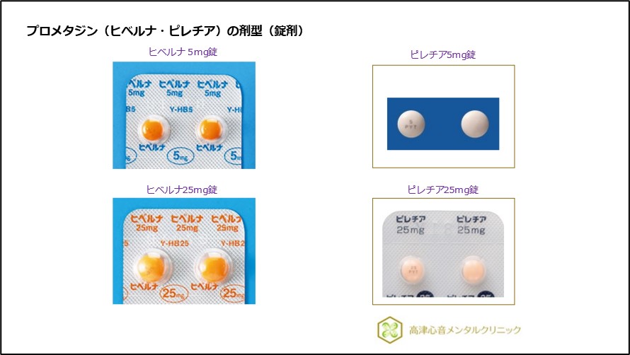 プロメタジン（ヒベルナ・ピレチア）の剤型（錠剤）