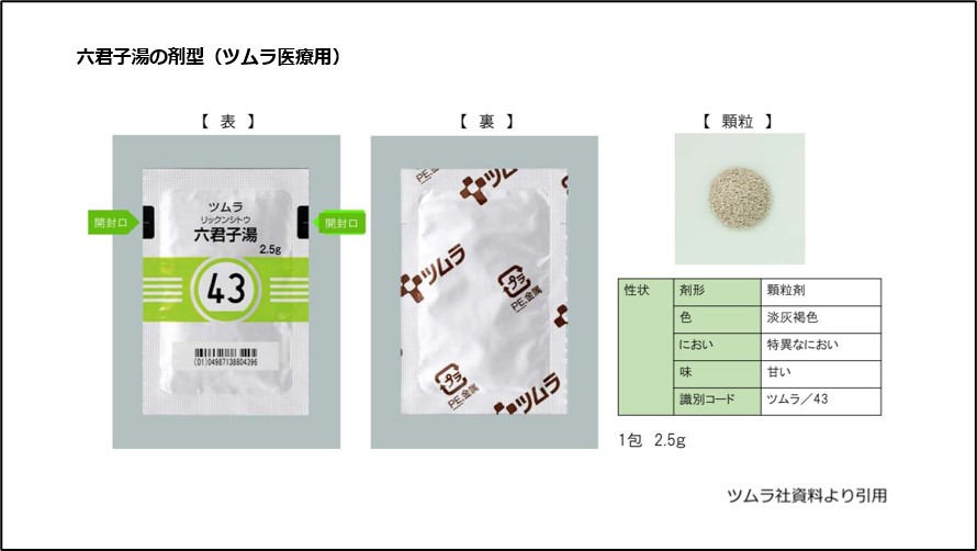 六君子湯の剤型（ツムラ医療用）