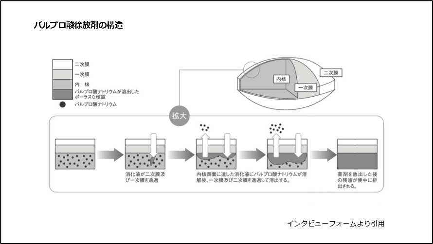 バルプロ酸徐放剤の構造