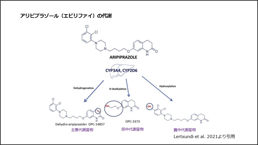 アリピプラゾール(エビリファイ)の代謝