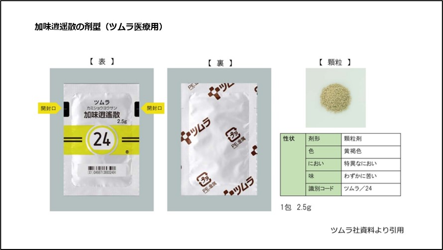 加味逍遥散の剤型(ツムラ医療用)<